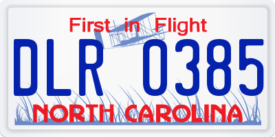 NC license plate DLR0385
