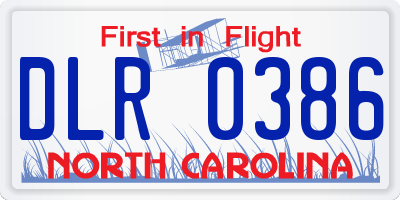 NC license plate DLR0386