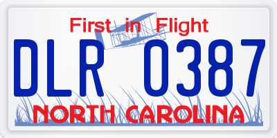 NC license plate DLR0387