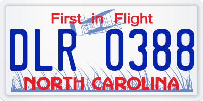 NC license plate DLR0388