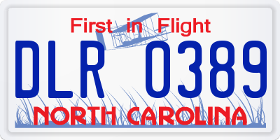 NC license plate DLR0389
