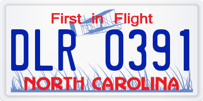 NC license plate DLR0391