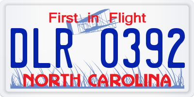 NC license plate DLR0392