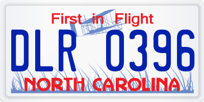 NC license plate DLR0396