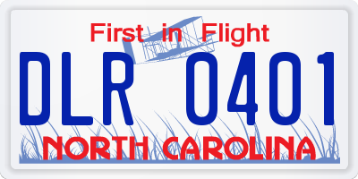 NC license plate DLR0401