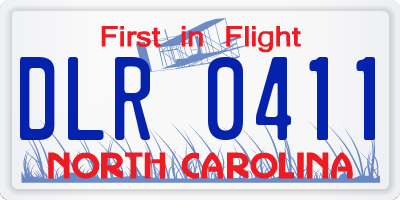 NC license plate DLR0411