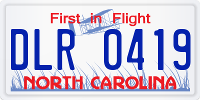 NC license plate DLR0419