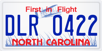 NC license plate DLR0422