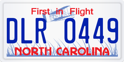 NC license plate DLR0449