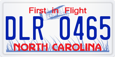 NC license plate DLR0465