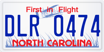 NC license plate DLR0474