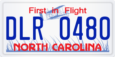 NC license plate DLR0480