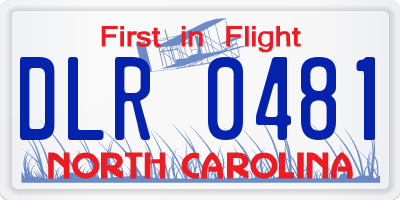NC license plate DLR0481