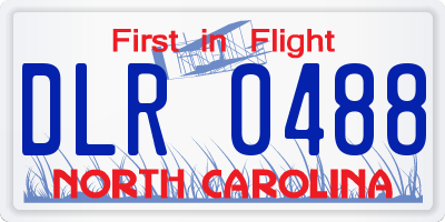 NC license plate DLR0488
