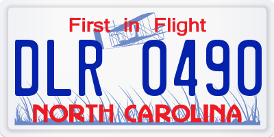 NC license plate DLR0490