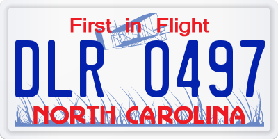 NC license plate DLR0497
