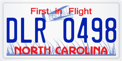 NC license plate DLR0498