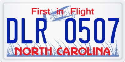 NC license plate DLR0507