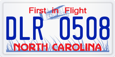 NC license plate DLR0508