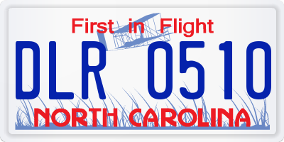 NC license plate DLR0510