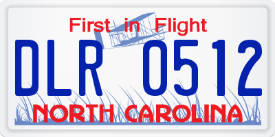 NC license plate DLR0512