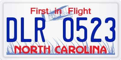 NC license plate DLR0523