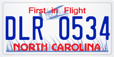 NC license plate DLR0534