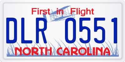 NC license plate DLR0551