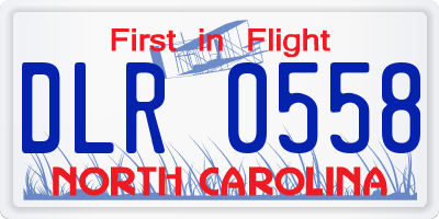 NC license plate DLR0558