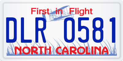 NC license plate DLR0581