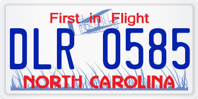 NC license plate DLR0585