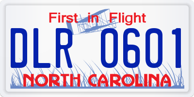 NC license plate DLR0601