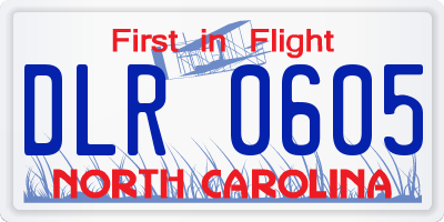 NC license plate DLR0605