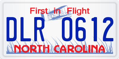 NC license plate DLR0612