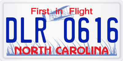 NC license plate DLR0616