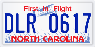 NC license plate DLR0617