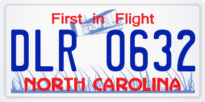 NC license plate DLR0632