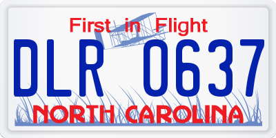 NC license plate DLR0637