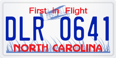 NC license plate DLR0641