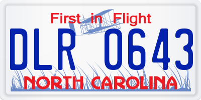 NC license plate DLR0643