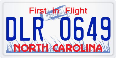 NC license plate DLR0649