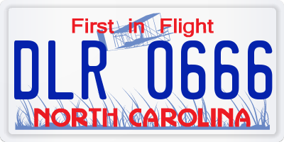 NC license plate DLR0666