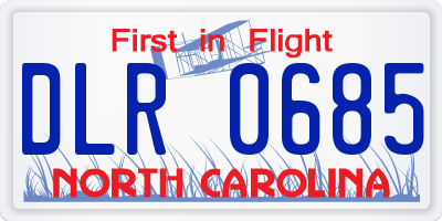 NC license plate DLR0685