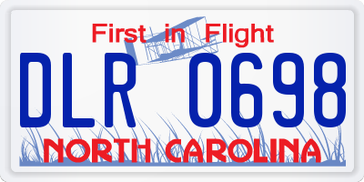 NC license plate DLR0698