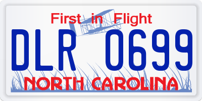 NC license plate DLR0699