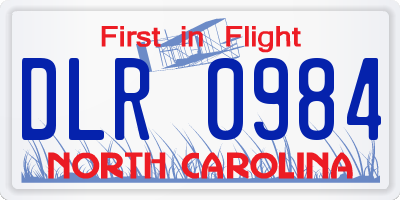 NC license plate DLR0984