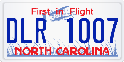 NC license plate DLR1007