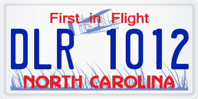 NC license plate DLR1012