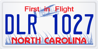 NC license plate DLR1027