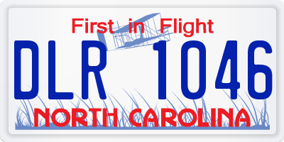NC license plate DLR1046